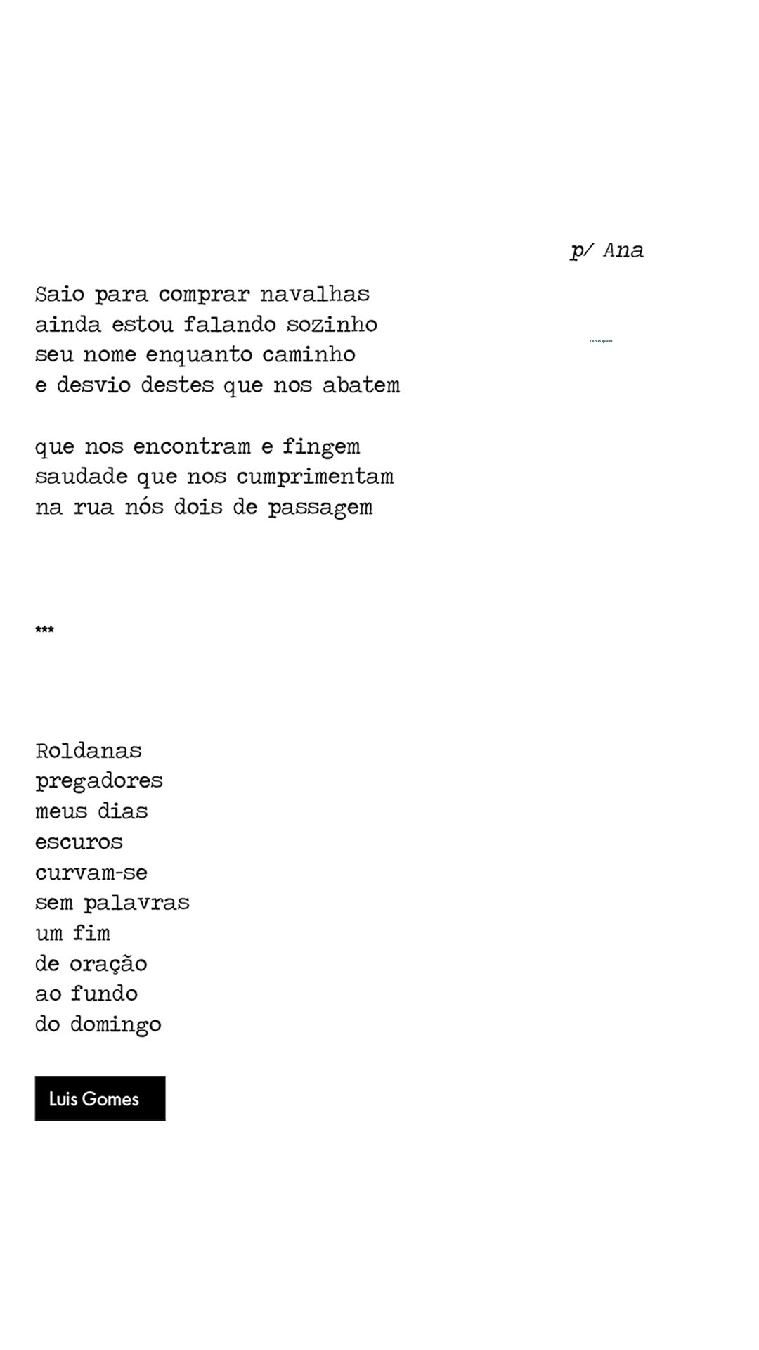 Gedicht von Luis Gomes